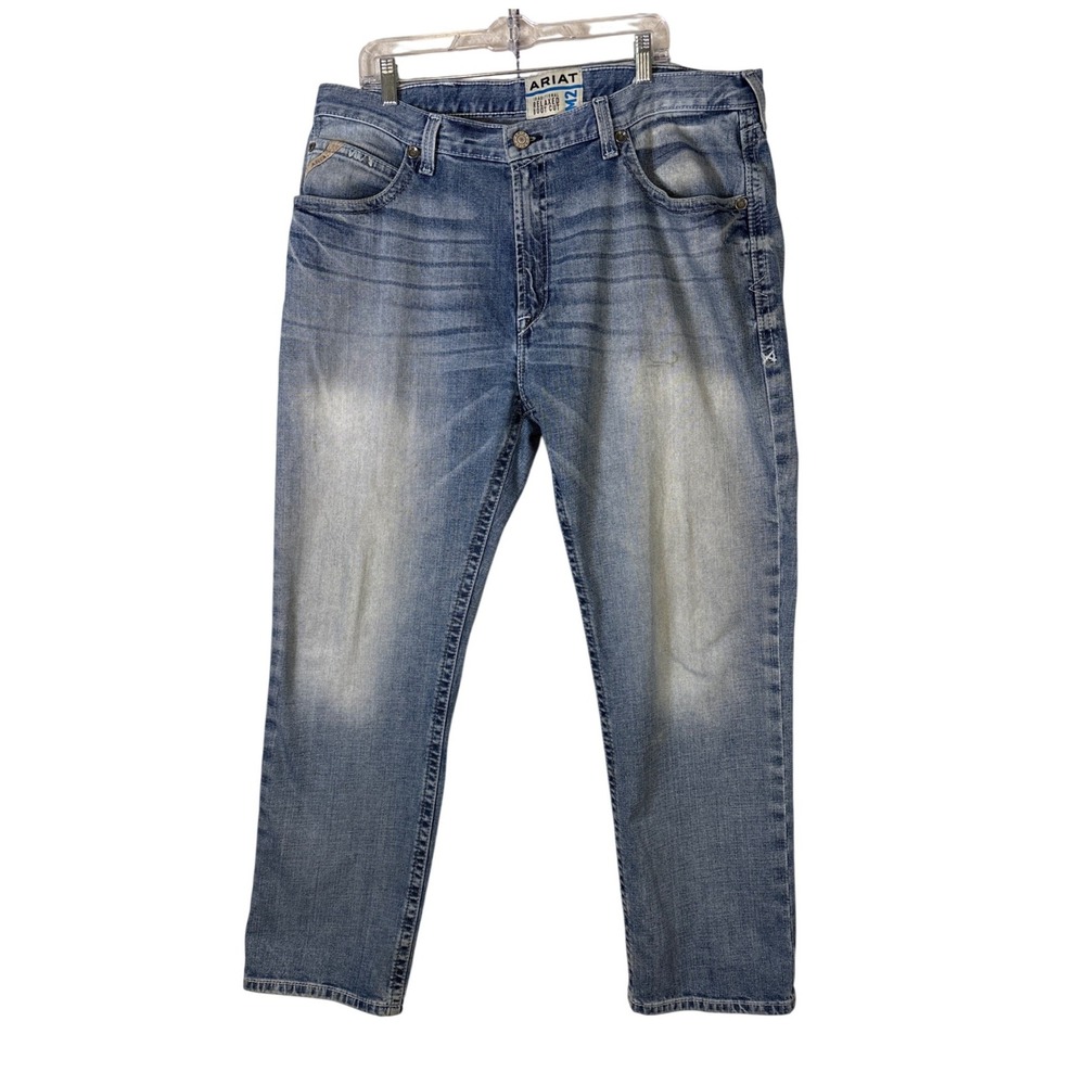 Ariat M2 Traditional Relaxed Boot Cut Jeans Mens 40x32 Light Wash Denim Western
